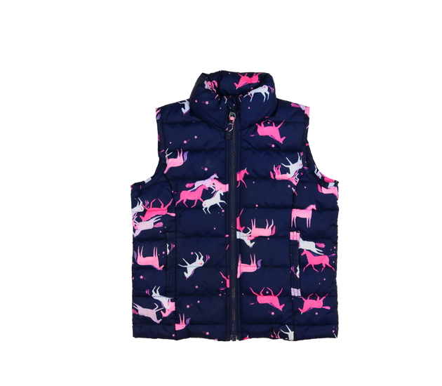 Tmavá prošívaná vesta s jednorožci Joules