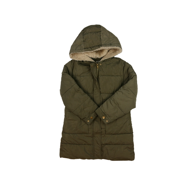 Zelený zimní prošívaný kabát Zara