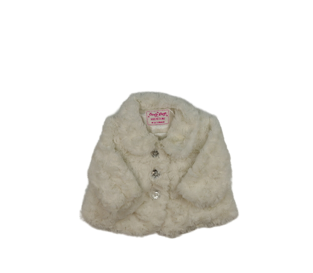 Bílý chlupatý kabátek 