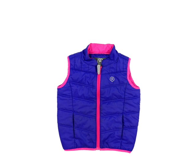 Fialovo-růžová prošívaná vesta