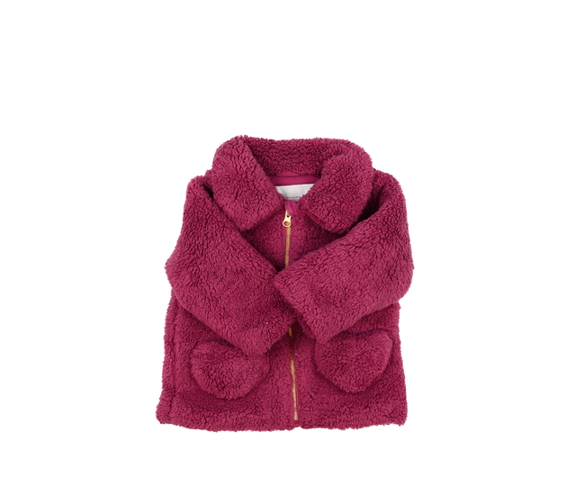 Růžový beránkový kabátek George