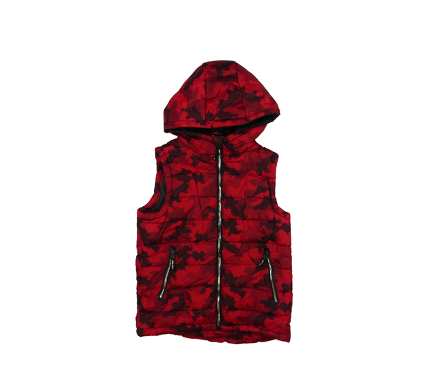 Červená vzorovaná prošívaná vesta 