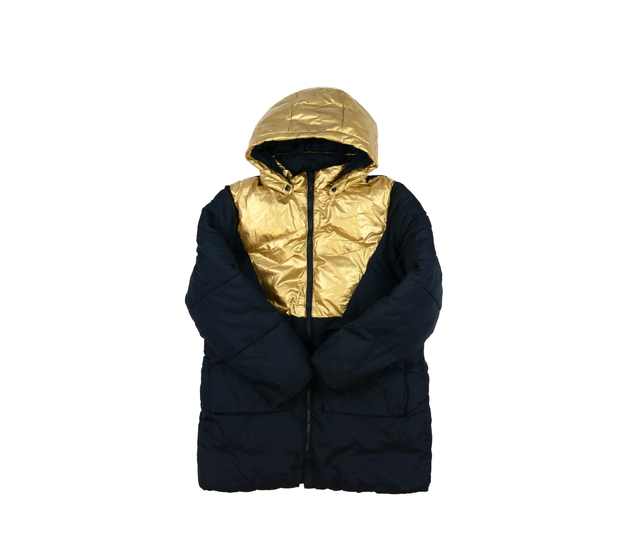 Černo-zlatý zimní kabát 