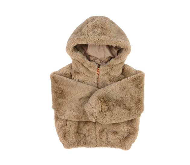 Hnědá chlupatá bunda Tu 