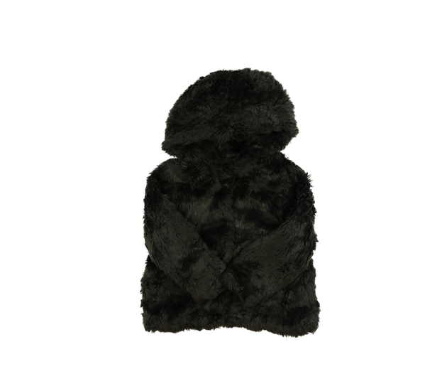 Tmavě šedý chlupatý kabátek Zara