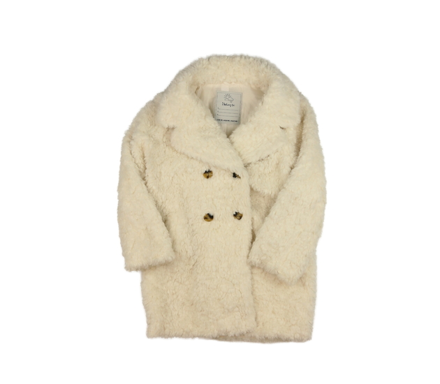 Krémový beránkový kabát Tu 