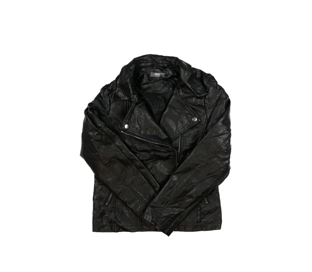 Černá koženková bunda 