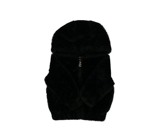 Černá chlupatá bundička F&F