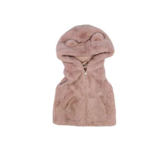 Světle růžová chlupatá vesta F&F