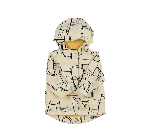 Krémová přechodová bundička s kočkou Next
