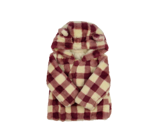 Kostkovaná chlupatá bundička Tu 