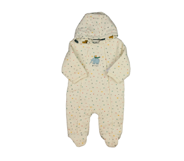 Krémový přechodový vzorovaný overal 