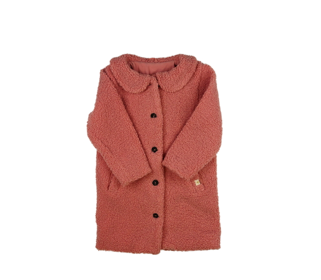 Růžový beránkový kabátek George
