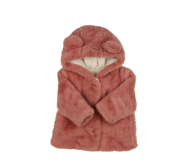 Růžová chlupatá bundička Nutmeg