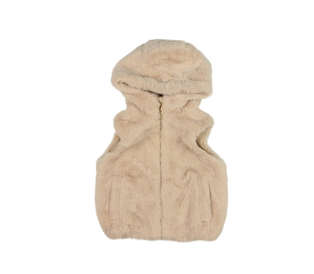 Hnědá chlupatá vesta Nutmeg