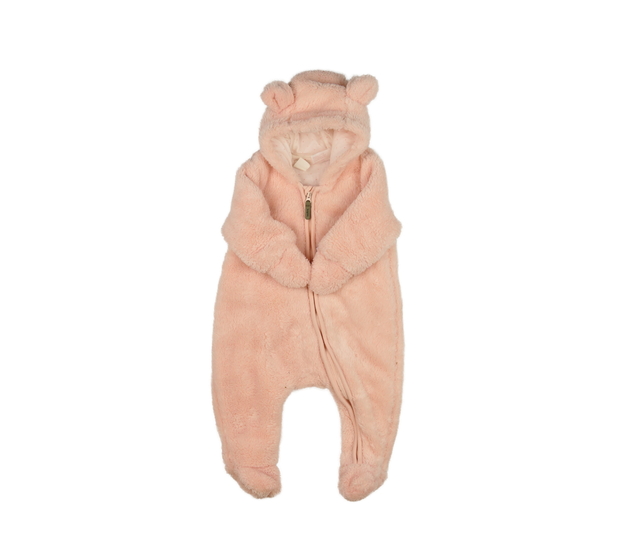 Růžový chlupatý zimní overal H&M