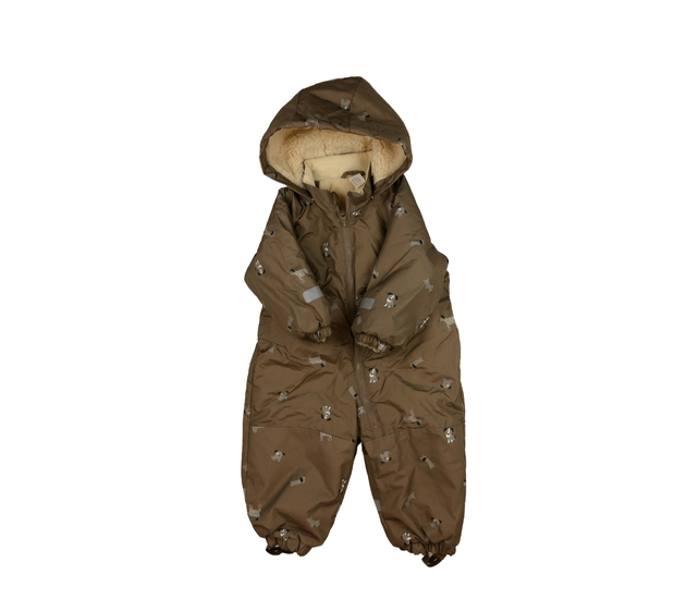 Hnědá zimní kombinéza s pejsky H&M