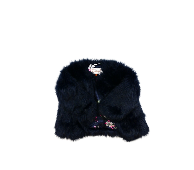 Modrý chlupatý kabátek Baker