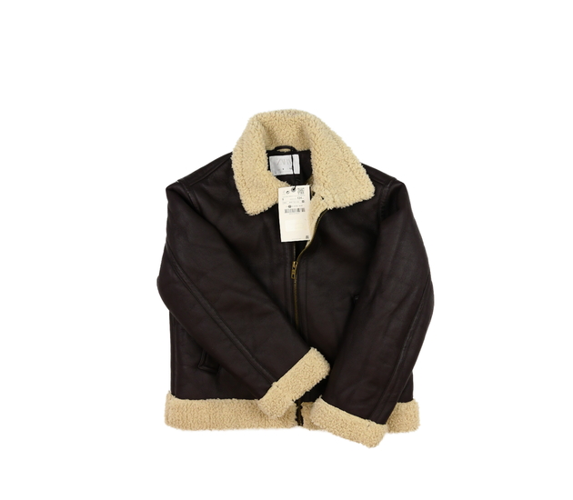 Nová hnědá koženková zimní bunda Zara