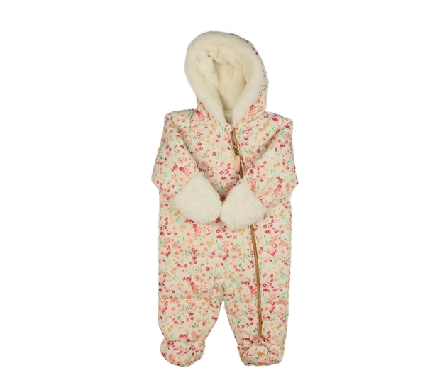 Světlá květinová zimní kombinéza Nutmeg