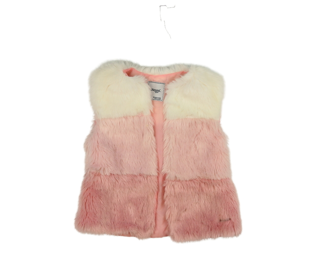 Růžovo-bílá chlupatá vesta Mayoral 