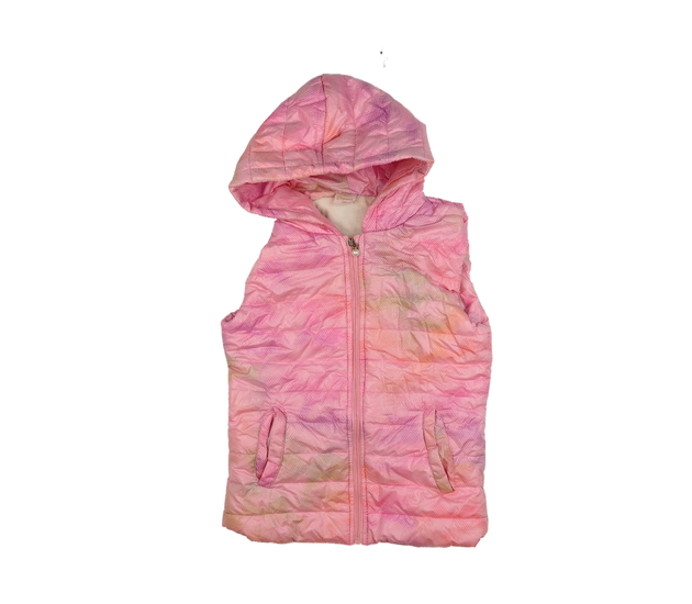 Růžová vzorovaná prošívaná vesta