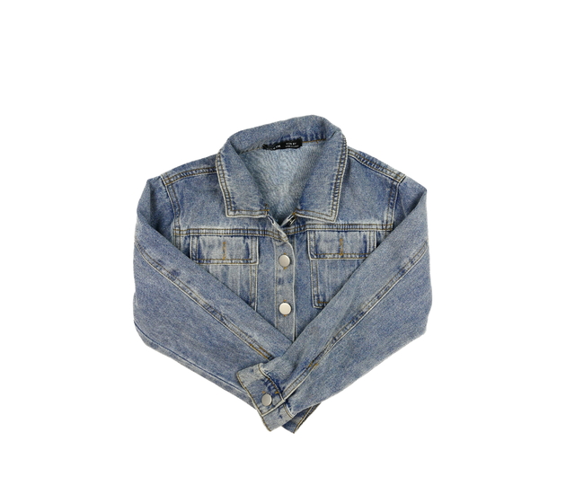 Modrá riflová crop bunda 