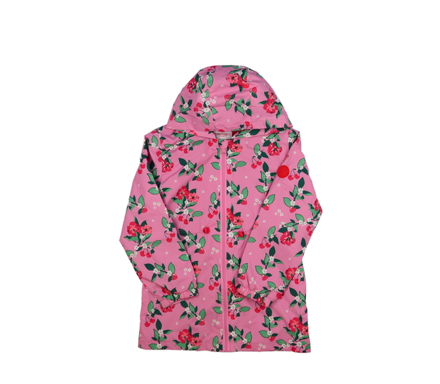 Růžová květinová bunda do deště