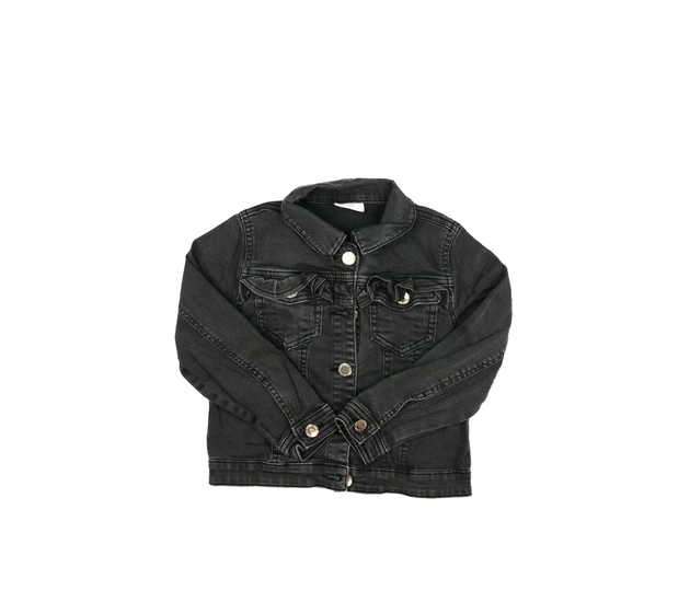 Šedá riflová bunda s volánky 