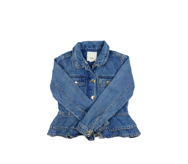 Modrá riflová bunda s volánky River Island 