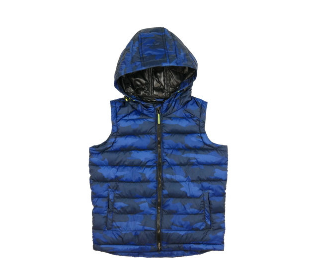 Modrá maskáčová prošívaná vesta