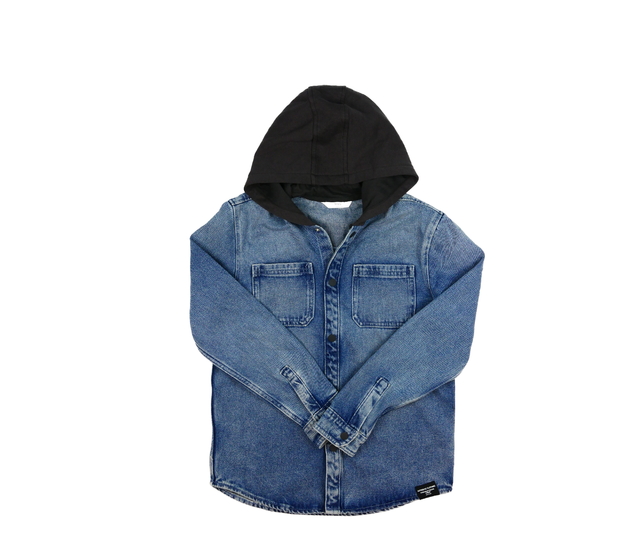 Modrá riflová bunda s kapucí M&S