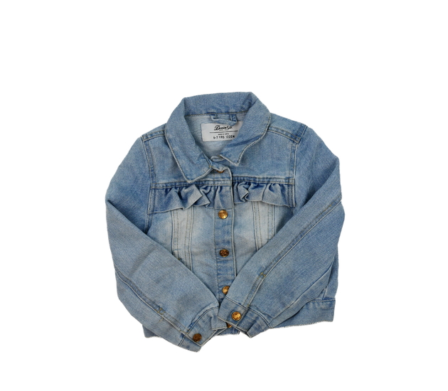 Modrá riflová krátká bunda s volánky Primark 