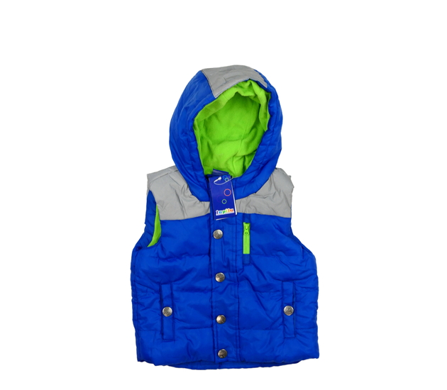 Nová modro-šedá prošívaná vesta