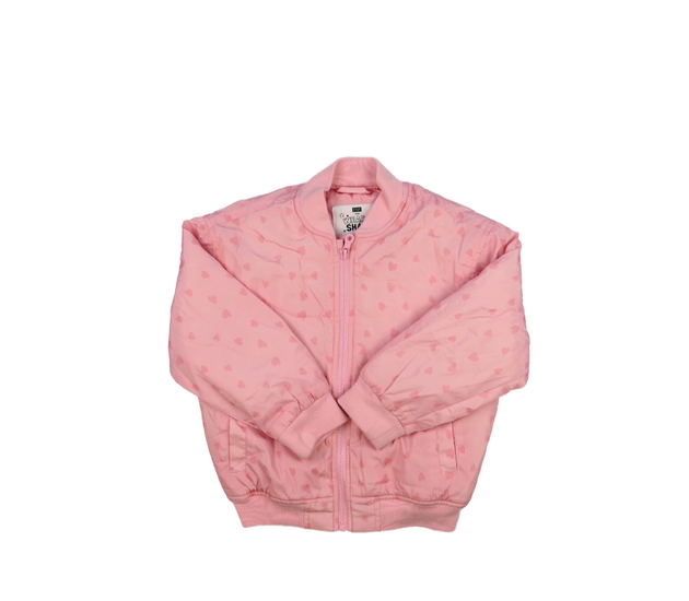 Růžová přechodová bunda se srdíčky F&F