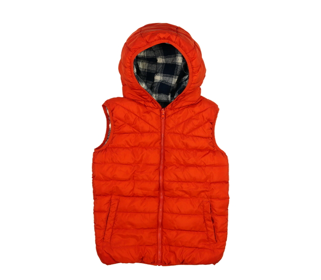 Oranžová prošívaná oboustranná vesta
