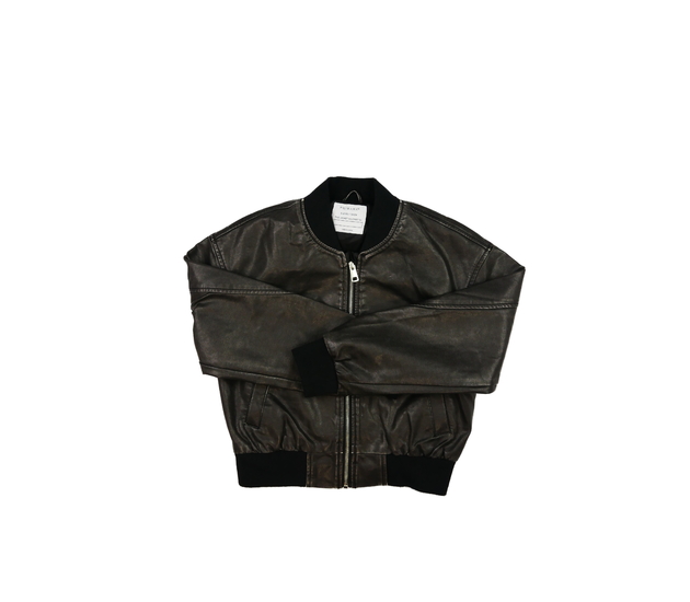 Tmavá koženková bunda Primark 