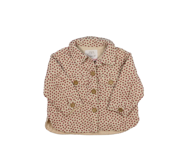 Hnědý květinový přechodový kabátek Zara