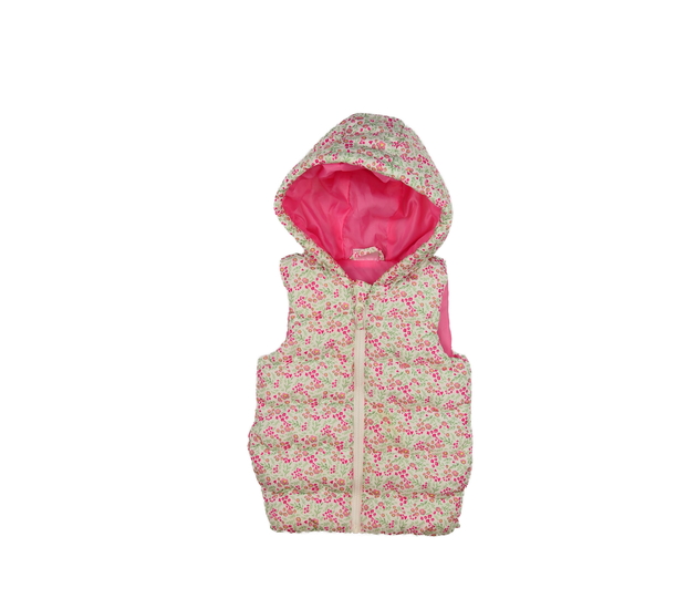 Bílá květinová prošívaná vesta