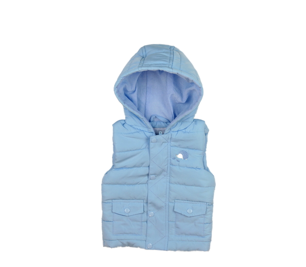 Modrá prošívaná vesta s ježečkem 