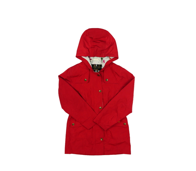 Červená delší slabá bunda Barbour 