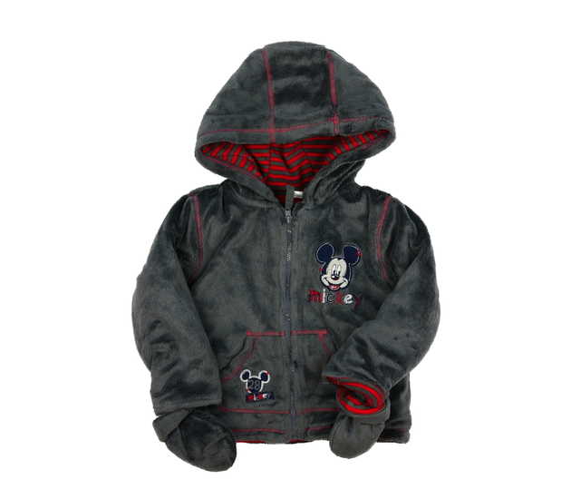 Šedá mikinová bunda s rukavicemi Mickey Disney 