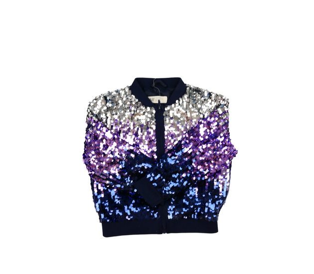 Tmavá flitrovaná přechodová bunda H&M