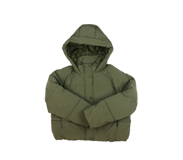 Tmavě khaki prošívaná zimní kratší bunda New Look 
