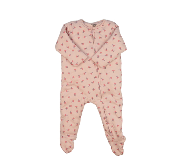 Růžový přechodový overal s květinami Primark 