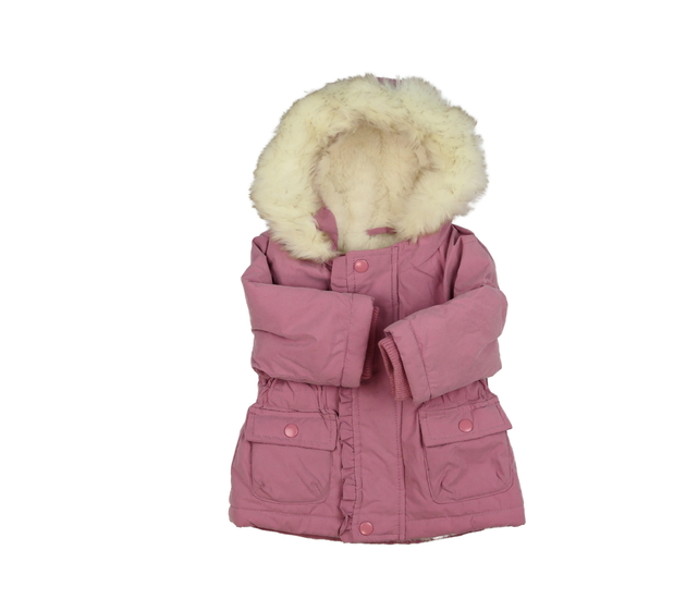 Růžová zimní bunda s kožíškem Primark 