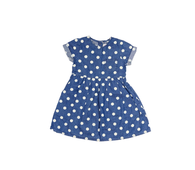 Modré šaty s bílými kolečky Primark