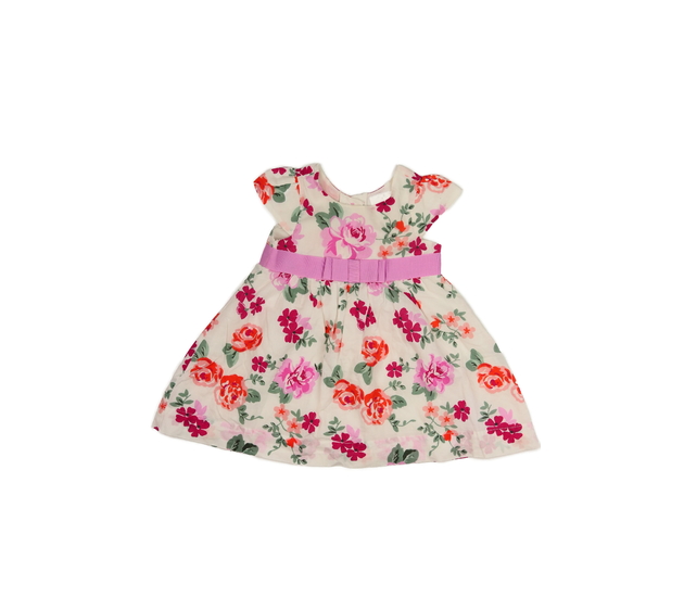 Krémové květinové společenské šaty 