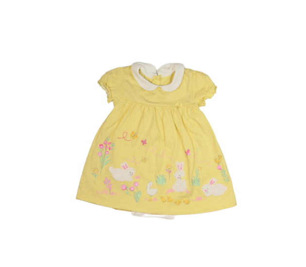 Žluté šatové body se zajíčky a límečkem Nutmeg