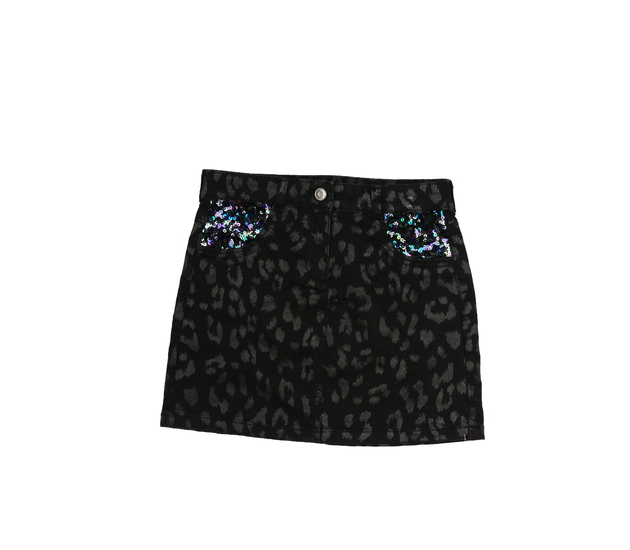 Černá vzorovaná riflová sukně s flitry Nutmeg